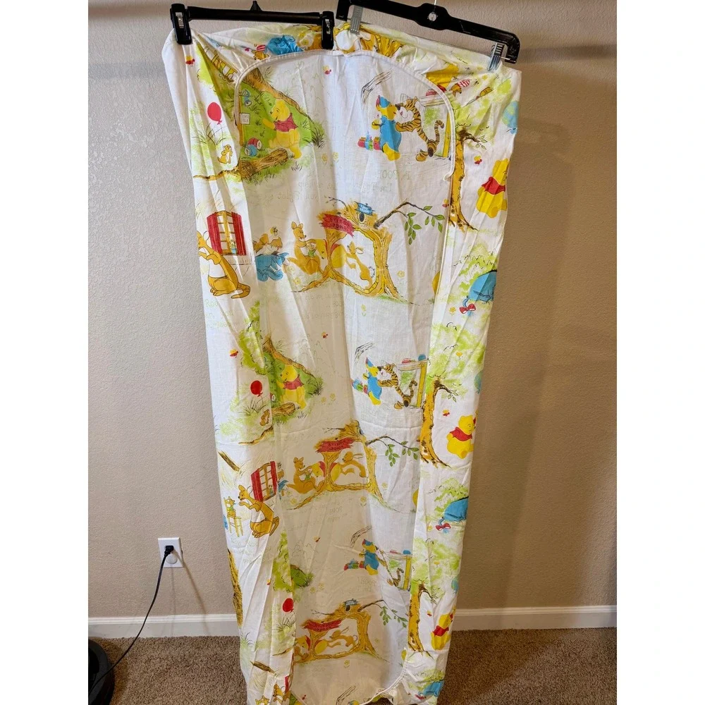 Vintage 1970s Sears Perma-Prest Winnie the Pooh Crib Sheet Disney Characters 70s